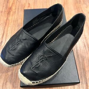 YSL Leather espadrille, Black, Size 37